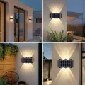 Solar Led Wall Lights Outdoor Waterproof Wall Lamp Warm Light Fixture For Garden Balcony Yard Decoration Solar Powered Lights. 