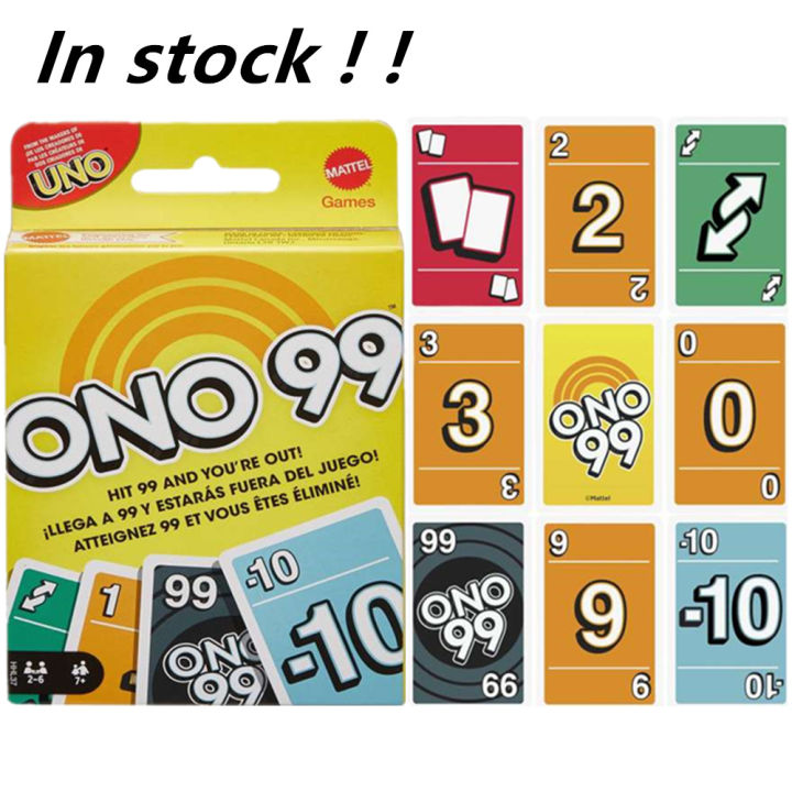 Mattel Games UNO Ono 99 Card Game For 2 To 10 Players Ages 7 Years Older UNO Game Collection Cards for Kids Families Toy