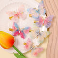2Pcs 3D Butterfly Hair Clips Rhinestone Gradient Color Hairpin Girl's Moving Wings Hairpin Hair Accessories. 