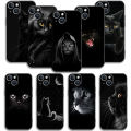 Cellular Phone Case For iPhone 15 14 13 12 11 Pro Max 6 6S 7 8 Plus X XS XR 12 13 Mini Soft Silicone Case Black Cat Staring Eye. 