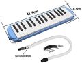 Gravier 32 Keys Melodica Made in indonesia with Soft Case 1 year warranty - Blue, pink, Green (13 Black Keys) Double Tubes Mouthpiece Air Piano Keyboard Musical Instrument with Carrying Bag - Blue indonesian melodica. 