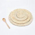 Natural Corn Straw Woven Handmade Husk Rattan Placemats Cup Coaster Grass Mats Heat Resistant Kitchen Dining Table Accessories. 