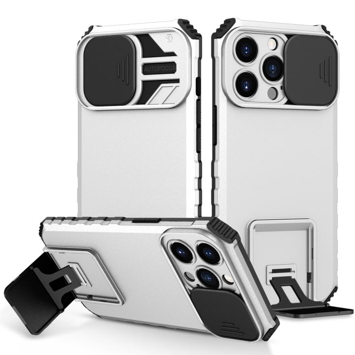 Shockproof Case For iPhone 13 Pro Max Phone Case Push Pull Camera Protection Live Stand Phone Cover
