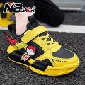 【ZIME】 Girls Sneakers Pikachu Shoes Women's Flat Bottom Rubber Casual Shoes Velcro Straps Sports Shoes. 
