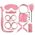 sm Female BDSM training and bondage equipment set, leather plush eight-piece set, eleven-piece set, adult toys. 