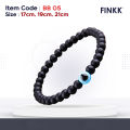 FINKK Mens Womens Bracelet Stone Beads Fashion Boys Girls evil eye black blue good best wrist hand band bangle. 