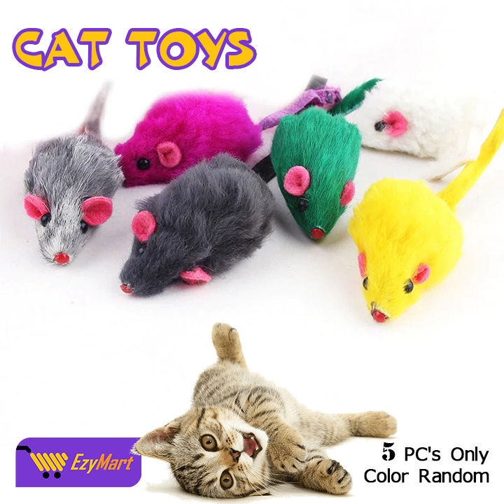 EzyMart - 5 PCs Cat Toys Pet Catnip Mice Teeth Cleaning Pet Kitten Natural Catnip Treat Toy Mice