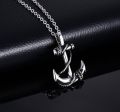 Hot Titanium Steel Boat Anchor Pendant Necklace Trendy Men's Personality Vintage Cross Jewelry Gift for boyfriend. 