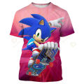 2023 new hot sale Sonic graphic t shirts summer fashion casual trend okay round neck 3D printed streetwear tops. 