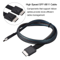 PCIE4.0 MINI SAS Cable 24Gbps Oculink Data Extension Cable SFF-8611 to SFF-8611 Server Data Transfer Line (1m). 