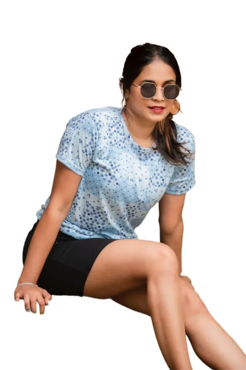 Blue T shirt for ladies