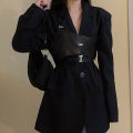 Bandage Dress Artifact Niche Design Fashionable Leather Vest Women's All-Match Simple Outer Wear Internet Celebrity Shoulder Vest Top. 