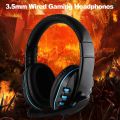 3.5mm Wired Gaming Headphones Over Ear Game Headset Noise Canceling Earphone with Microphone Volume Control. 