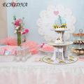ECHIDNA Disposable Cake Stand Serving Tray 3-Tier Disposable Birthday Cake Stand. 