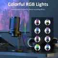 BOMGE PC Gaming Microphone, Condenser Microphone with Quick Mute, RGB Light, Pop Filter, Shock Mount, Gain Knob and Monitor Jack for Recording, Streaming, Podcasting, YouTube. 