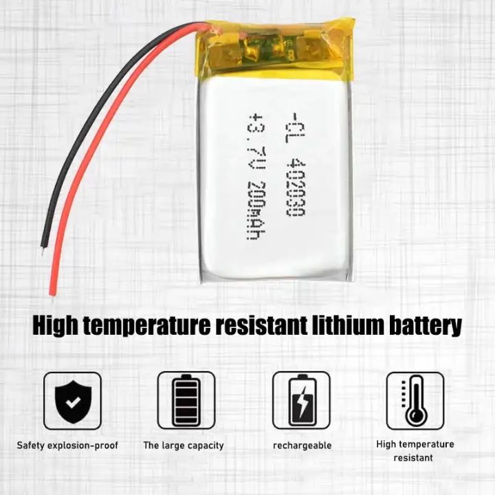 402030%203.7v%20200mAh%20Li-ion%20Li-Po%20Cells%20Lithium%20Polymer%20Rechargeable%20Battery%20For%20Bluetooth%20GPS%20MP3%20MP4%20Recorder%20-%20Image%203