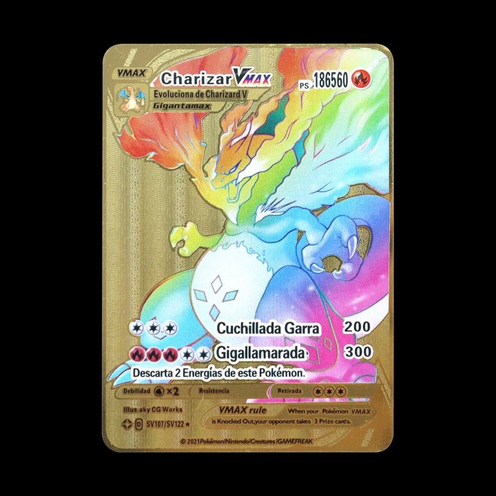 pokemon%20cards%20golden%20Pokemon%20183200%20High%20Hp%20Charizard%20Pikachu%20Mewtwo%20Arceus%20Gold%20English%20French%20Spanish%20Metal%20Cards%20Vmax%20Mega%20GX%20Collection%20CardsParty%20Games%20Crafts%20-%20Image%203