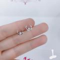 【ZIME】Mini Stud Earrings 925 Sterling Silver Small W Bear Gold Earrings Sweet Women Earrings Jewelry Accessories. 