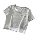 Mock Two-PieceTWomen's T-shirt Summer T-shirt Shory Style Bare Midriff Tight Korean StylechicDesign Sense Niche Hot Girl bmTop. 