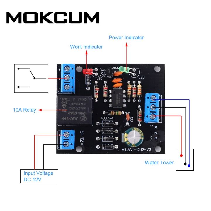 DC 12V Water Level Detection Sensor Module Liquid Level Controller For ...