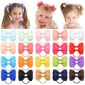 20Pcs/lot Solid Grosgrain Ribbon For Baby Girls Ponytail Hair Bands Elastic Rope Handmade Headband Hair Accessories. 