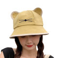Korean Cute Cartoon Women Girls Bucket Hat Spring Summer Kawaii Beach Sun Visor Hats Wide Brim Solivd Cotton Panama Cap. 