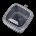 50Pcs/Pack Square Sauce Cup With Cover Clear Mini Plastic Dipping Sauce Cups. 