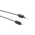 HXSJ Gold-Plated Toslink To Mini Toslink Digital Optical Fiber Square To Round Interface 3.5Mm Audio Cable 150Cm (Black). 
