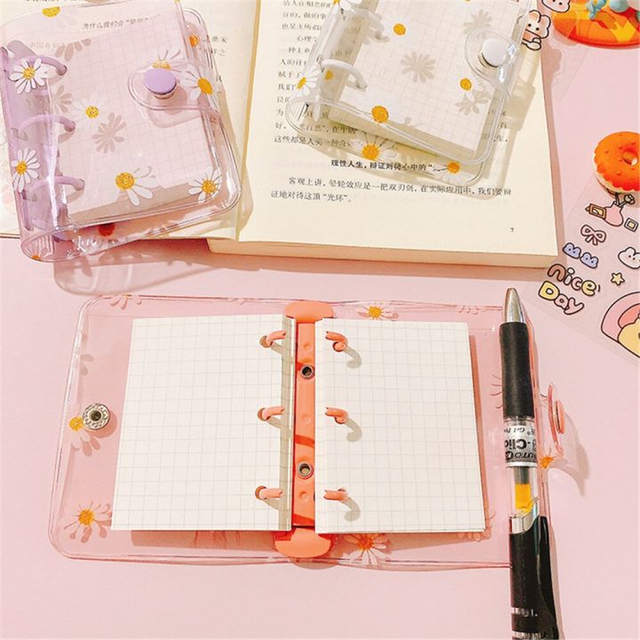 Cute%20Daisy%20Loose%20Leaf%20Notebook%203%20Holes%20PVC%20Transparent%20Binder%20Korean%20Stationery%20Hand%20Account%20Journal%20For%20Girls%20School%20Supplies%20-%20Image%206