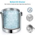 Double-Walled Ice Bucket with Lid, Stainless Steel, 1.3 Liter. 