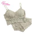 Muses Mall Lace Bra Pantis Set 2 Pcs Women's Lace Underwear Set Seamless Wireless High Waist Anti-septic No Wire Bra Panties Set. 