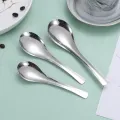Stainless Steel Chinese Soup Spoons -Home Kitchen Deepen Large Capacity Silver Mirror Polished Flatware for Soup Rice Tableware. 