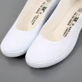 【ZOSR】One-Word Nurse Shoes Beauticians Work Comfortable Old Beijing Cloth Shoes Non Slip Soft Bottom Pure White White Shoes Women. 