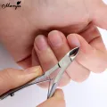 Monja 3Pcs Nail Art Silver Stainless Steel Dirt Cleaning Cuticle Pusher Dead Skin Remove Clipper Trimmer Scissor Manicure Tool. 