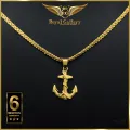 Gold Plated Bismark Mesh Link Chain with Ancor Pendant. 