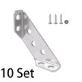 1/10 Set Stainless Steel Universal Furniture Corner Bracket Angle Fasten Connector Bedframe Cabinet Drawer Chair Hardware Triangle Support Frame. 