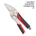 Long Nose Locking Plier - 9" with Rubber Grip. 