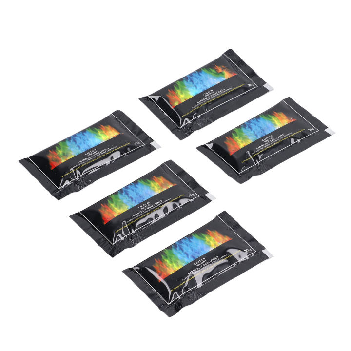 Fire Color Changing Packets, Bright Colors Fun Cosmic Flame Powder 5 Pack for Bonfire