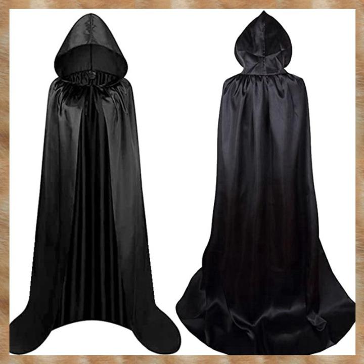 2Pcs Set Halloween Costume Death Cloak Black Death Cloak L Size 1.5M Long 59 Inches Suitable for Outdoor