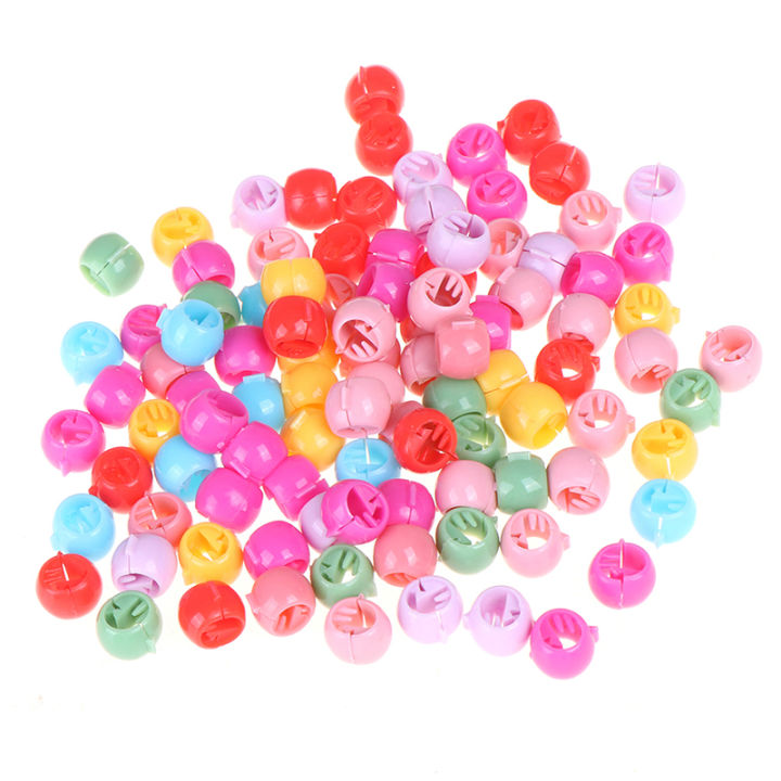 100 PCS Mini Hair Claw Clips For Women Girls Cute Candy Colors Beads Headwear