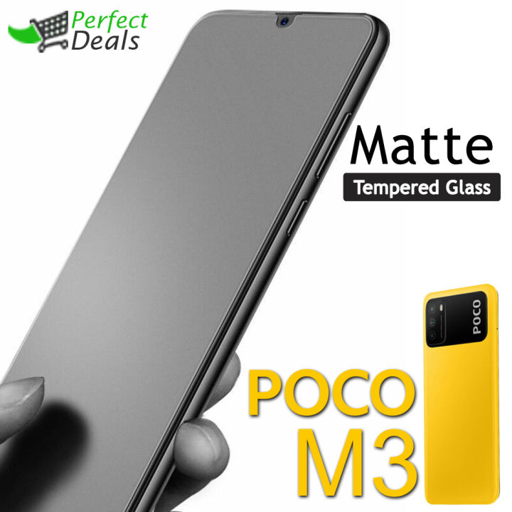 Poco M3 Stylish Full Cover Matte Texture Tempered Glass  Protector POCOM3 Frosted Glass for Xiaomi Mi Poco M3