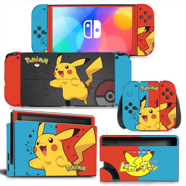 Pokemon Pikachu Skin Cover Sticker Decal For Nintendo Switch Oled Console Joy-Con Controller Dock Skin Vinyl