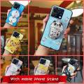 cute Skin feel silicone Phone Case For ZTE Blade V50 Vita Rotatable stand Dirt-resistant Cartoon phone lens protection. 