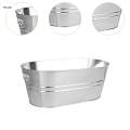 Galvanized Oval Beverage Tub Ice Holder for Parties Tin Ice Bucket Beer Bucket for Cocktails Drinks. 