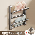 Bathroom Slipper Rack Wall-Mounted No-Drill Door Back Shoe Rack Drainage Multi-Functional Foldable Shoe Storage Rack. 