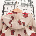 Tomato Print Infant Hooded Jacket Spring And Autumn New Girls' Baby Long Sleeve Zipper Coat Versatile Girl Children'S Clothing Suitable For 0-3 Years Old. 