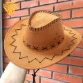 West Cowboy Hat Kit Printed Square Scarf Retro Glass Hiking Hat Ring Square Scarf Western Cowboy Set. 
