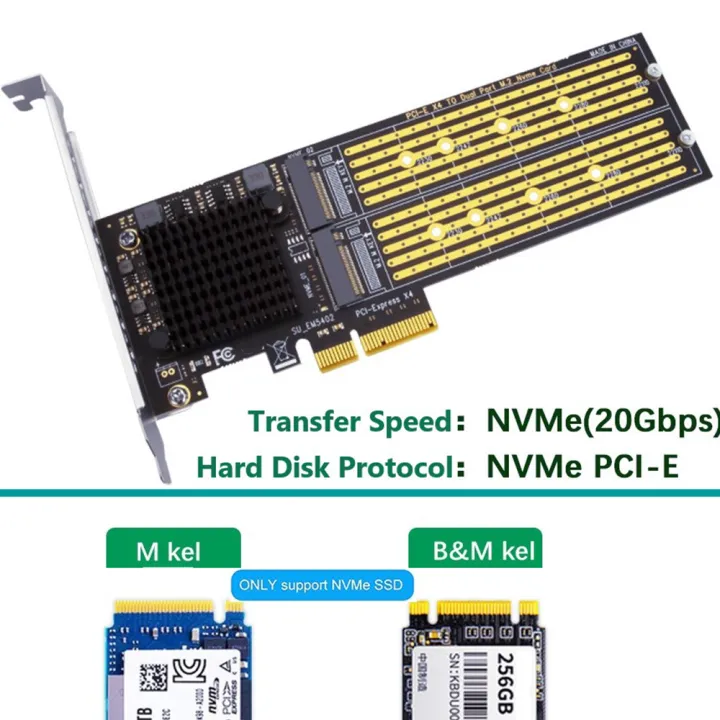 PCI-E%20X4%20to%20Dual%20NVMe%20PCIe%20Adapter,Support%20M.2%20(M%20Key)%20NVMe%20SSD%20-%20Image%204