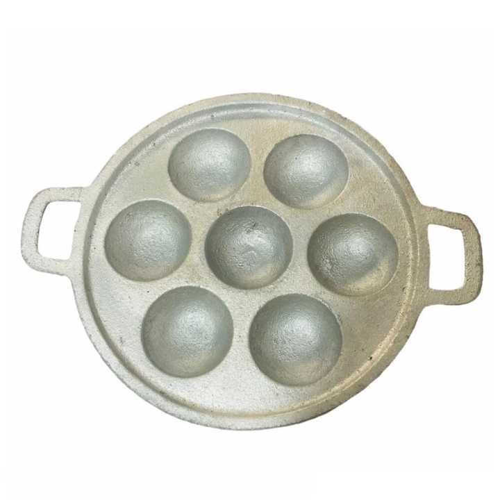 Kuzhi Paniyaram Pan Patra,Tawa Cast Iron Paniyaram Tawa, Pre Seasoned Appam Pan, Premium Cast Iron