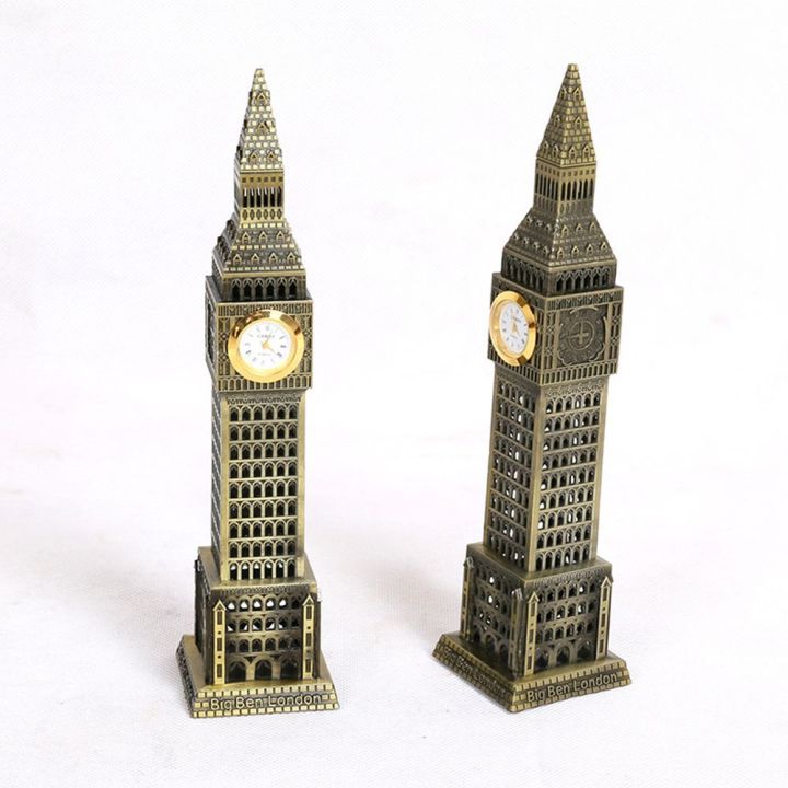Metal Home Crafts Handicraft Decoration Desktop Ornament Big Ben Model Big Ben Tower Sculpture Home Decoration